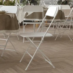 Emma And Oliver 4 Pack Of All-Weather, Extra Wide Contoured Plastic Folding Chairs With Metal Frame And 650 Lb. Static Weight Capacity -Home office GUEST d2f7097e cd93 43d4 8ba8 1cffebdc56f2