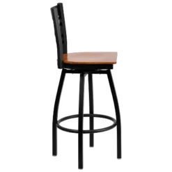 Emma And Oliver Black "X" Back Swivel Metal Restaurant Dining Barstool -Home office GUEST d32bb2b9 d4a2 4531 86eb 5765d9052a7e