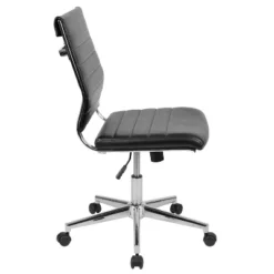 Emma And Oliver Mid-Back Armless LeatherSoft Ribbed Executive Swivel Office Chair -Home office GUEST d3bab96f c6e8 4638 ae98 d387c80d957d