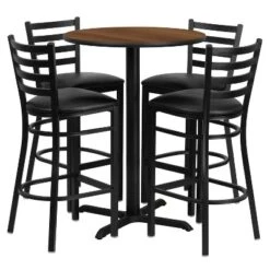 Emma And Oliver 30" Round Laminate Table Set With X-Base And 4 Ladder Back Stools 18 Emma And Oliver 30" Round Laminate Table Set With X-Base And 4 Ladder Back Stools -Home office GUEST d3e3298f e25e 4382 bae4 0b1dc43dcc93