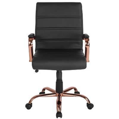 Emma And Oliver Mid-Back Executive Swivel Office Chair With Metal Frame And Arms 8 Emma And Oliver Mid-Back Executive Swivel Office Chair With Metal Frame And Arms - Image 8