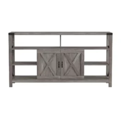 Emma And Oliver Modern Rustic Farmhouse Media Console Cabinet With Spacious Open And Closed Storage -Home office GUEST d48785cb 7cfa 42be 8b7d e90a1b0f85a6