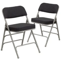Emma And Oliver 2 Pack Premium Curved Triple Braced & Hinged Fabric Upholstered Metal Folding Chair -Home office GUEST d556d1fe b089 4e23 a2cb 851865ae3583