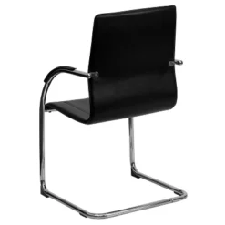 Emma And Oliver 4 Pack Black Vinyl Side Reception Chair W/ Chrome Sled Base - Lobby & Guest Seating -Home office GUEST d57601e2 2999 46e8 a73d 19d404b53174