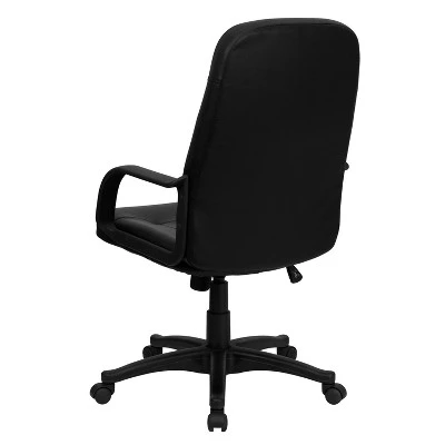 Emma And Oliver High Back Black Glove Vinyl Executive Swivel Office Chair With Arms 6 Emma And Oliver High Back Black Glove Vinyl Executive Swivel Office Chair With Arms - Image 6