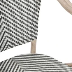 Emma & Oliver Massalia Set Of Two Indoor/Outdoor Stacking Thonet Bistro Style Chairs With Arms, Textilene Seat And Bamboo Finished Metal Frame -Home office GUEST d6584513 8f15 405f bc59 cf22ce357101