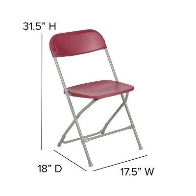 Emma And Oliver Set Of 10 Stackable Folding Plastic Chairs - 650 LB Weight Capacity 5 Emma And Oliver Set Of 10 Stackable Folding Plastic Chairs - 650 LB Weight Capacity - Image 5