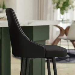 Emma And Oliver Modern Upholstered Dining Stools With Chrome Accented Metal Frames And Footrests -Home office GUEST d6f23fe1 6cac 4c39 95a9 8bd74ebbb686