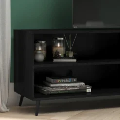 Emma And Oliver Mid-Century Modern TV Stand With Drawers And Shelf -Home office GUEST d6febc69 da34 4c4b 8c38 ca63defab61e