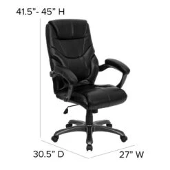 Emma And Oliver High Back LeatherSoft Executive Ergonomic Office Chair-Arms -Home office GUEST d7c57d6a 06c9 48af 89f9 519c2e9bed3b