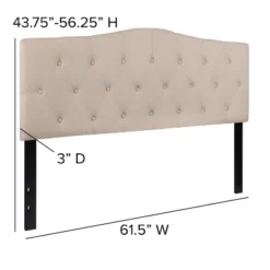 Emma And Oliver Arched Button Tufted Upholstered Headboard -Home office GUEST d9f2fde5 795f 4a33 88e7 4926fc162a7b