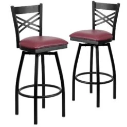 Emma And Oliver 2 Pack "X" Back Swivel Metal Barstool 16 Emma And Oliver 2 Pack "X" Back Swivel Metal Barstool -Home office GUEST d9fed55a 6329 412c b74a 76b88e8ad406