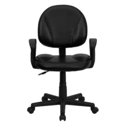 Emma And Oliver Mid-Back Black LeatherSoft Swivel Ergonomic Office Chair - Back Adjustment -Home office GUEST dadbd7d5 c410 44ff b73a 14c4b528a92b