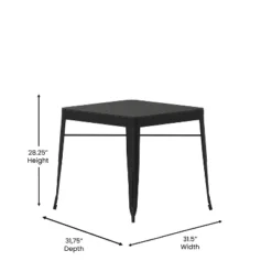 Emma And Oliver Modern Weather And Rust Resistant Black Steel Patio Table With Polyresin Top And Rounded Corners For Indoor And Outdoor Use -Home office GUEST db5be8f4 5b70 4dd0 b183 86e4e46fa520