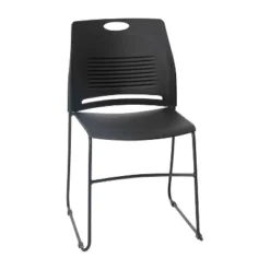 Emma And Oliver Heavy Duty 660 Lb. Capacity Ergonomic Polypropylene Stack Chair With Perforated Back And Steel Sled Base -Home office GUEST dc9c597c 5dd0 4f43 b24f 3683b324a664