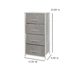 Emma And Oliver 4 Drawer Vertical Storage Dresser With Wood Top & Fabric Pull Drawers -Home office GUEST dcb22952 6790 4522 825e 79f00cd5b2e0