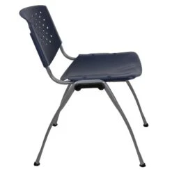 Emma And Oliver Home And Office Navy Plastic Stack Chair With Perforated Back - Guest Chair -Home office GUEST dcbc7963 e49c 4c08 9d5c 994e845d0b0a