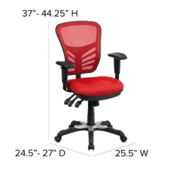 Emma And Oliver Mid-Back Mesh Triple Paddle Swivel Ergonomic Office Chair With Adjustable Arms -Home office GUEST dcc33874 68c3 44fe 8f71 3cb441c2a4a3