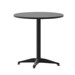 Emma And Oliver 27.5'' Round Aluminum Indoor-Outdoor Table With Base -Home office GUEST dcd1e291 0336 4e3e b084 e2d59a654ba7