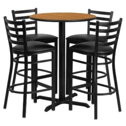 Emma And Oliver 30" Round Laminate Table Set With X-Base And 4 Ladder Back Stools 19 Emma And Oliver 30" Round Laminate Table Set With X-Base And 4 Ladder Back Stools -Home office GUEST de6de019 4fdb 405f b0e4 2e4716fb3016