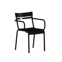 Emma And Oliver Powder Coated Steel Stacking Dining Chair With Arms And 2 Slat Back For Indoor-Outdoor Use -Home office GUEST e029c006 c060 4a54 b6b3 77c5eade5240