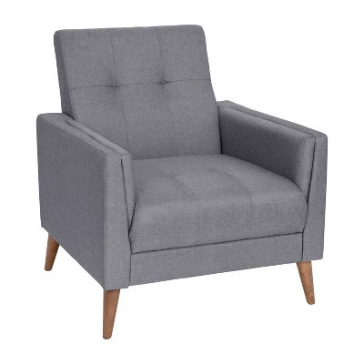 Emma And Oliver Upholstered Mid-Century Modern Arm Chair With Tufted Seat And Back, Pocket Spring Support And Wooden Legs 11 Emma And Oliver Upholstered Mid-Century Modern Arm Chair With Tufted Seat And Back, Pocket Spring Support And Wooden Legs - Image 11
