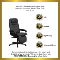Emma And Oliver High Back Black LeatherSoft Executive Reclining Ergonomic Office Chair With Arms -Home office GUEST e1411b70 c5cc 4b83 8877 2d91861bc46e