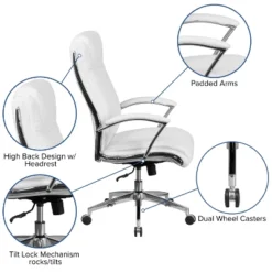 Emma And Oliver High Back Designer Smooth Executive Swivel Office Chair With Arms 17 Emma And Oliver High Back Designer Smooth Executive Swivel Office Chair With Arms -Home office GUEST e1c882be 7da7 4ffd 9c41 9937dab22829