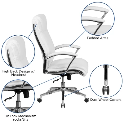 Emma And Oliver High Back Designer Smooth Executive Swivel Office Chair With Arms 7 Emma And Oliver High Back Designer Smooth Executive Swivel Office Chair With Arms - Image 7