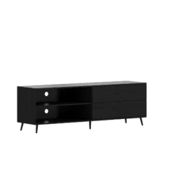 Emma And Oliver Mid-Century Modern TV Stand With Drawers And Shelf -Home office GUEST e2437eb0 d667 4d58 8430 2184dc0c15fa