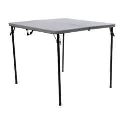 Emma And Oliver 2.83-Foot Square Bi-Fold Plastic Folding Table With Carrying Handle -Home office GUEST e2b68e00 27b1 48c1 b1a5 946f16f157a0