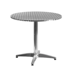 Emma And Oliver 31.5" Round Aluminum Indoor-Outdoor Table -Home office GUEST e3005b55 06c3 4b49 a41d 2b1b44086742