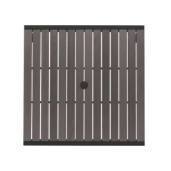 Emma And Oliver Square All-Weather Faux Teak Patio Dining Table With Steel Frame - Seats 4 -Home office GUEST e30b362b 4f91 47aa 92ac 08f0c209bf8c