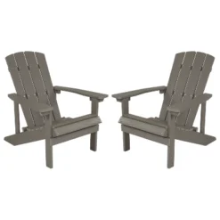 Emma And Oliver 2 Pack Outdoor All-Weather Poly Resin Wood Adirondack Chairs 30 Emma And Oliver 2 Pack Outdoor All-Weather Poly Resin Wood Adirondack Chairs -Home office GUEST e30c0359 d9b4 48dc 9bf9 698043ebb0d3