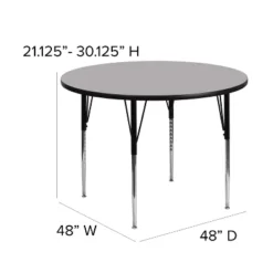 Emma And Oliver 48" Round Laminate Adjustable Activity Table -Home office GUEST e45228bd 954b 4fd4 81e2 19cb8dd11db7