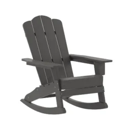 Emma And Oliver Set Of 2 Adirondack Rocking Chairs With Cup Holders, Weather Resistant HDPE Adirondack Rocking Chairs -Home office GUEST e6a2eefa 7560 4d32 92a0 54a36923030c