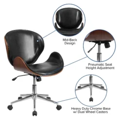 Emma And Oliver Mid-Back Wood Conference Office Chair With Leather Seat 15 Emma And Oliver Mid-Back Wood Conference Office Chair With Leather Seat -Home office GUEST e6f87b11 3777 4c6e 85fa 3df32f97e1e8
