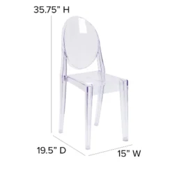 Emma And Oliver 4 Pack Ghost Side Chair In Transparent Crystal Stack Chair - Event & Accent Chair -Home office GUEST e7417fd2 535a 41b8 afe7 5943d7d90839