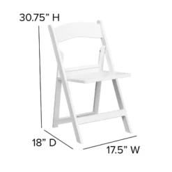 Emma And Oliver 4 Pack 1000 Lb. Capacity White Resin Folding Chair With Slatted Seat -Home office GUEST e969bfb7 6f1b 4ae2 a615 130115db9e50