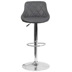 Emma And Oliver 2 Pack Contemporary Vinyl Bucket Seat Adjustable Height Barstool With Diamond Pattern Back And Chrome Base -Home office GUEST e9a1648a 1644 4454 9faa 190d55c87af9