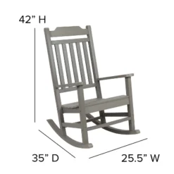 Emma And Oliver Set Of 2 All-Weather Poly Resin Faux Wood Rocking Chairs For Porch &Patio -Home office GUEST e9d41f93 657e 4077 a8d8 9cec8d763772