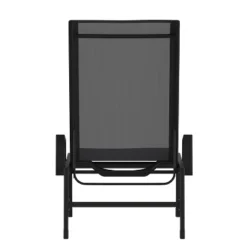 Emma And Oliver Set Of 2 Textilene Adjustable 5 Position Patio Chaise Lounge With Armrests And Metal Frame -Home office GUEST ebbb53b6 18c3 44f6 a779 0b52e4419537