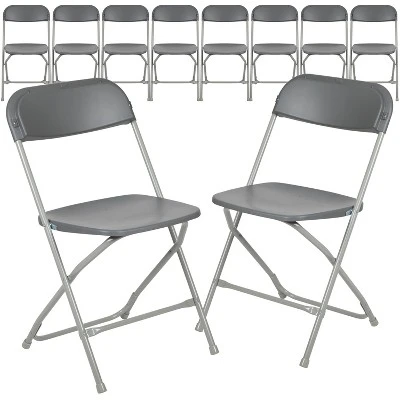 Emma And Oliver Set Of 10 Stackable Folding Plastic Chairs - 650 LB Weight Capacity 17 Emma And Oliver Set Of 10 Stackable Folding Plastic Chairs - 650 LB Weight Capacity - Image 17