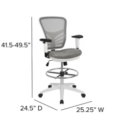 Emma And Oliver Mid-Back Mesh Adjustable Ergonomic Drafting Chair, Task Chair -Home office GUEST ec0716f7 490a 40fa a6d6 0ccbf0fdb532