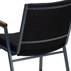 Emma And Oliver Heavy Duty Black Dot Fabric Stack Chair With Arms -Home office GUEST ec12ccca e241 4b31 9486 37145f894f37