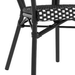 Emma & Oliver Colmar Indoor/Outdoor Stacking Thonet Bistro Style Chair With Arms, PE Rattan Seat And Finished Metal Frame -Home office GUEST ec789ab8 7379 428c bc6c 6ea4eab49b4a