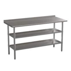 Emma And Oliver NSF Certified Stainless Steel 18 Gauge Work Table With 1.5" Backsplash And Undershelves -Home office GUEST ecad6e4c 15e7 4406 8d6f 736432a655ea