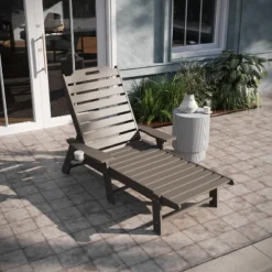 Emma And Oliver Poly Resin Adjustable Adirondack Lounger With Swivel Cup Holder For Indoor/Outdoor Use -Home office GUEST ed0cdb7a 7cf9 4800 b481 3f1c15ce8423