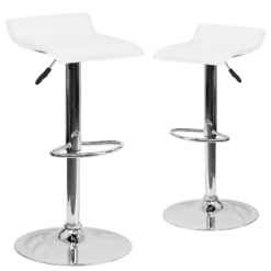 Emma And Oliver 2 Pack Contemporary Vinyl Adjustable Height Barstool With Solid Wave Seat And Chrome Base -Home office GUEST ed35b197 1f3e 4986 919b 137699ded7c9