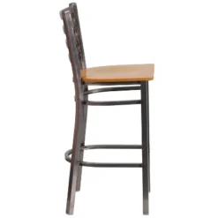 Emma And Oliver Clear Coated Ladder Back Metal Restaurant Dining Barstool -Home office GUEST ed5b592a e74a 4b23 8560 6bb4f7252c54